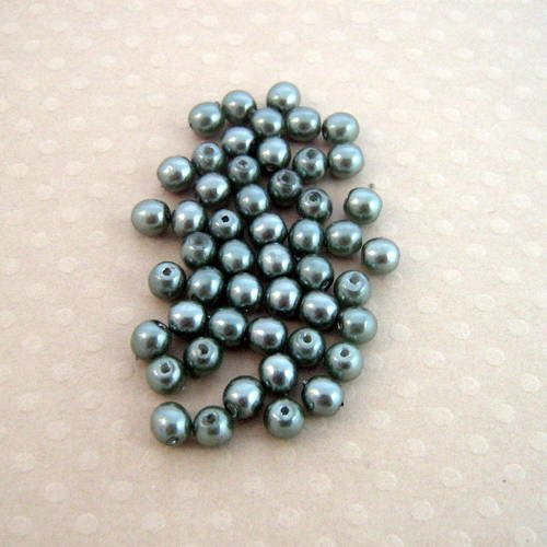 Lot de 50 perles nacrées rondes 4mm sage green - r4-0241 