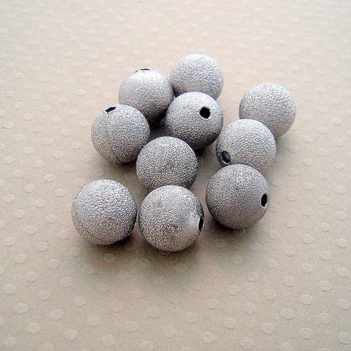 Lot de 10 perles métal stardust gris clair 12 mm - sdd12-0450 