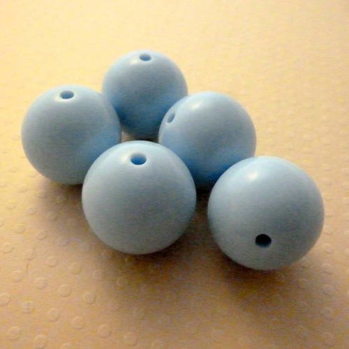 Lot 5 perles acrylique bleu ciel 20mm - pa20-0806 