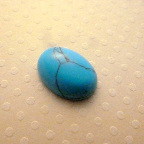 Cabochon verre imitation turquoise 13x18mm - cabov-1545 