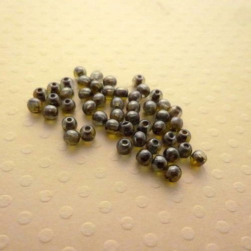 Lot de 50 perles rondes l. tr. green 3mm - r3-1540 