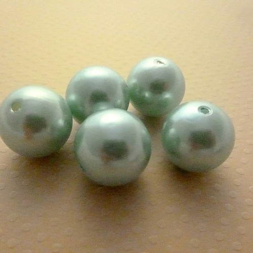 Lot 5 perles acrylique nacrées light blue 20mm - pa20-1534 