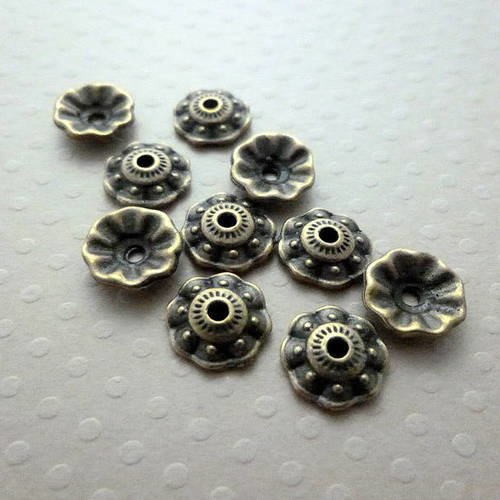Lot de 10 coupelles bronze 10mm - cb-1318 