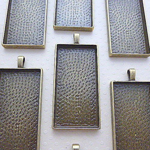 47x24 mm - 10 pendentifs bronze pour cabochon rectangle 47x24 mm - l9930 