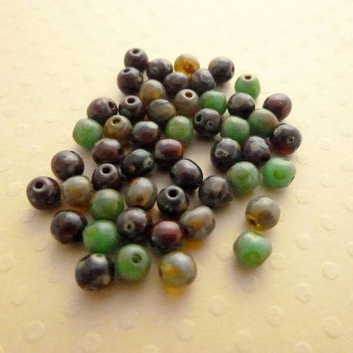 Lot de 50 perles rondes 4 mm winter mix - r4-1510 