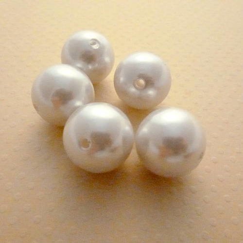 Lot 5 perles acrylique nacrées gris clair 20mm - pa20-1502 