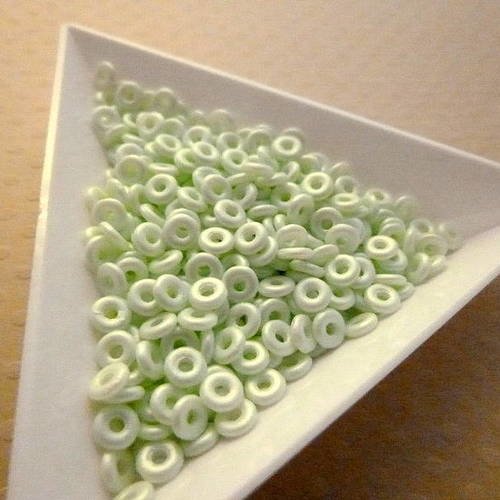 Lot de 5 g o bead pastel green 4mm - ob4-1450 