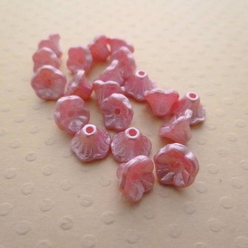 Lot de 20 perles fleurs 7x5mm pastel pink - vpfl75-1395 