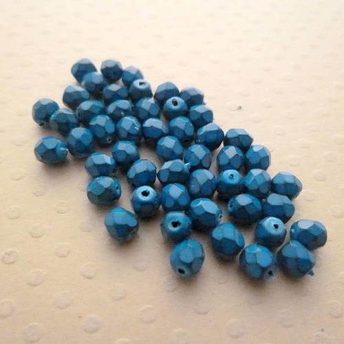 Lot de 50 facettes 4 mm snake blue - f4-1392 