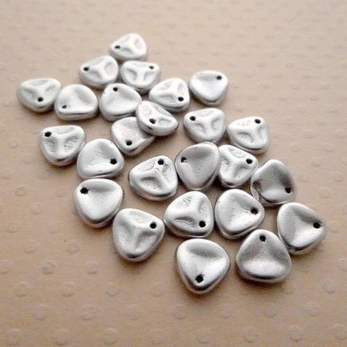 Lot de 25 perles rose petals aluminium silver 8mm - rp8-0787 