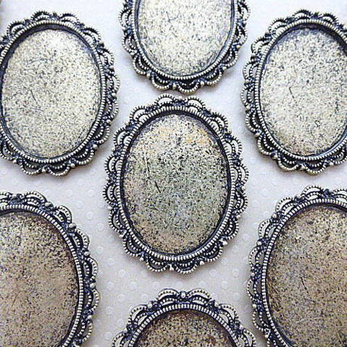 Lot de 10 pendentifs bronze pour cabochon ovale 30x40 mm - l9983 