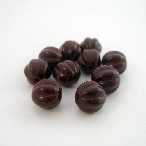 Lot de 10 perles melons 8 mm op. cocoa brown - vprm8-0142 