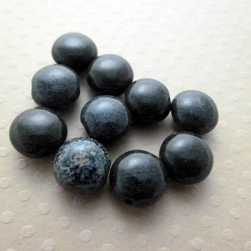 Lot de 10 perles palets picasso black 10 mm - pp10-0176 