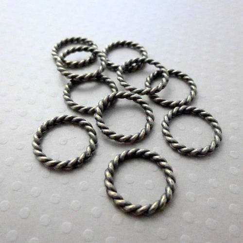 Lot de 10 anneaux ronds bronze 15 mm - aab-1324 