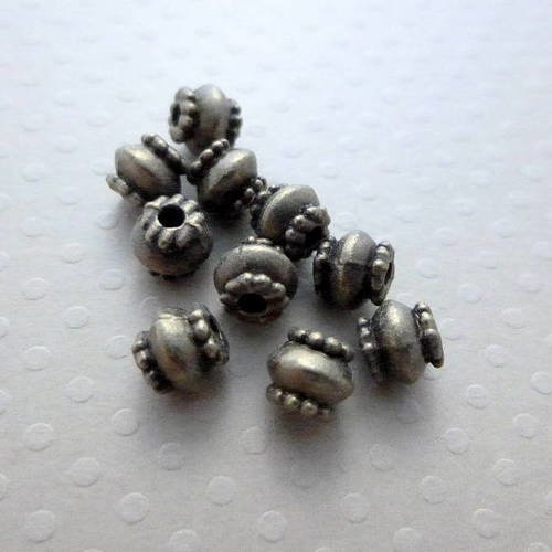 Lot de 10 perles métal bronze 6x7mm - pmb-0914 