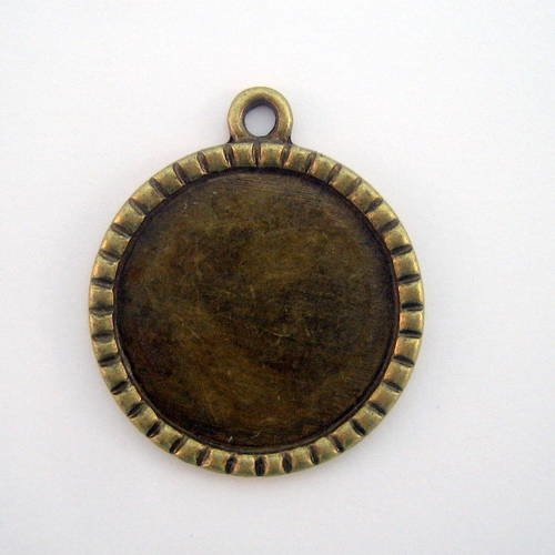 25mm - pendentif bronze pour cabochon rond 25mm - scabrb25-0012 