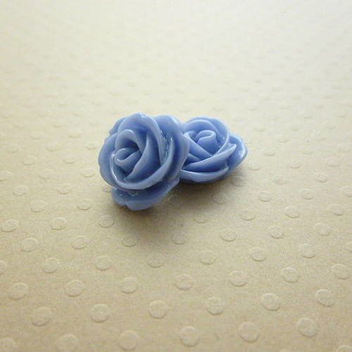 Lot de 2 roses en résine bleues 13 mm - fr-0679 