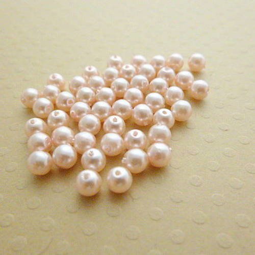 Lot de 50 perles nacrées rondes 4 mm soft pink - r4-1262 