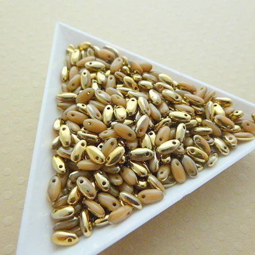 10 gr de perles rizo 2,5x6mm silk beige gold -  r26-1200 