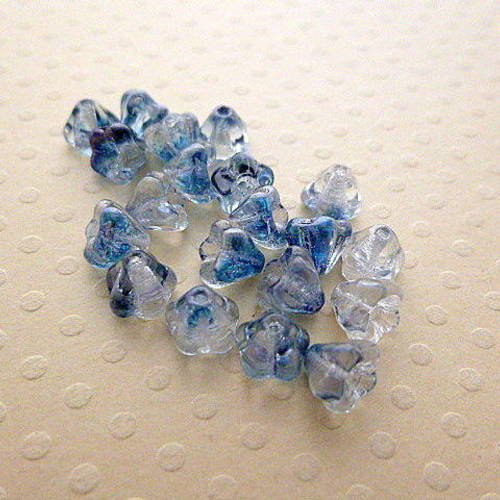 Lot de 20 fleurs cloches 4x6 mm l. blue crystal - vpfl46-0590 