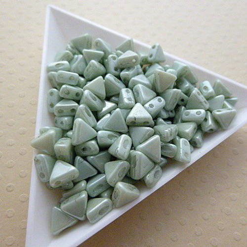 10 gr de perles kheops® par puca® 6mm op. l. green ceramic look- pkp6-1082 