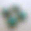Lot de 4 perles carrées plates picasso emerald 14 mm- cb14-1068 