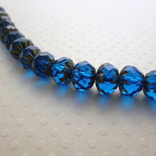 Lot de 10 perles crullers capri blue 9x6 mm - cbcc18-1062 
