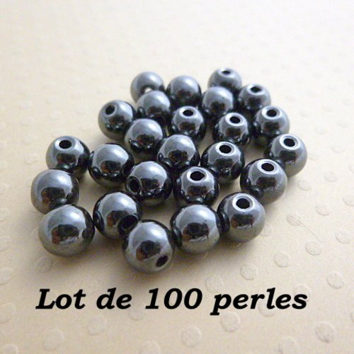 Offre spéciale: lot de 100 perles rondes hématites 6 mm - psph6-0419 