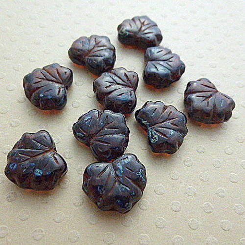 Lot de 10 feuilles 10x13 mm dark amber - vpf1013-0434 