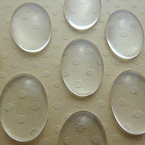 13x18mm- lot de 10 cabochons ovales en verre transparent 13x18mm - l1001 