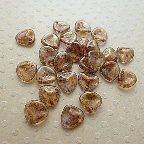 Lot de 25 perles rose petals crystal bronze picasso 8mm - rp8-0370 