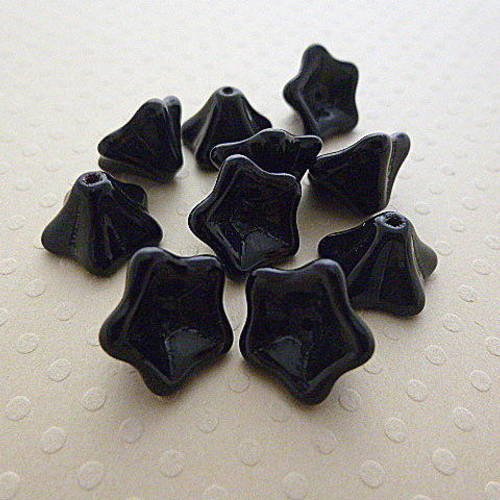 Lot de 10 fleurs trompettes 8x13 mm jet - vpfl813-0974 