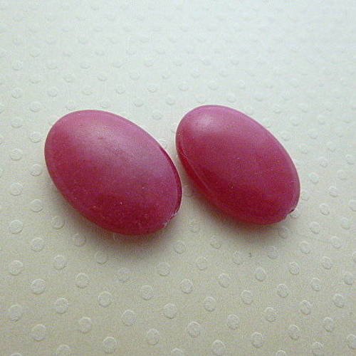 Lot de 2 perles en jade teintées rouge cramoisi 18x25 mm - pjo-0653