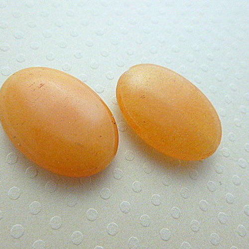 Lot de 2 perles en jade teintées orange melon 18x25 mm - pjo-0653