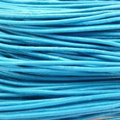 2 m cordon en cuir bleu turquoise 1,5mm - cc15-0863 