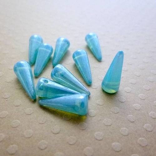 Lot de 10 perles spikes baby blue 5x13mm - cbsk513-0037 