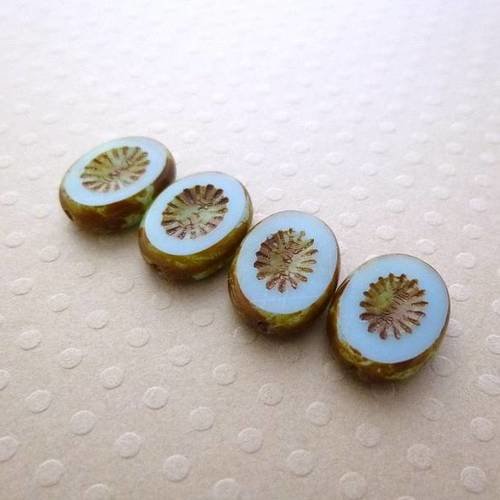 Lot de 4 perles ovales rosemonde 14x10 mm bleu pâle - cb1410-0820 