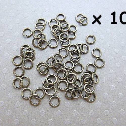 Lot de 100 anneaux ouverts bronze 4x0,7 mm - l1000518 