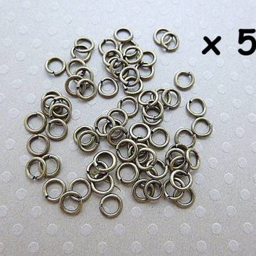 Lot de 50 anneaux ouverts bronze 4x0,7 mm - ab40,7-0518 