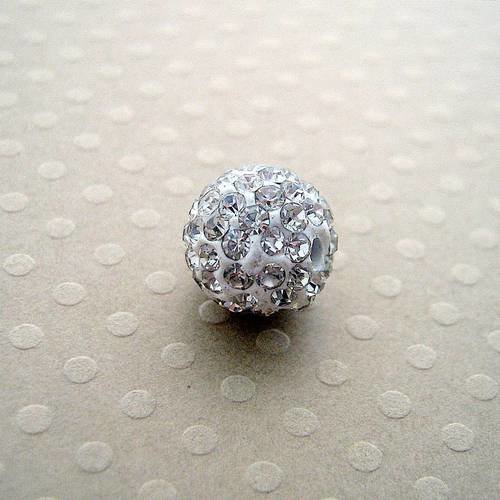 Perle strass cristal pour shamballa 10 mm 