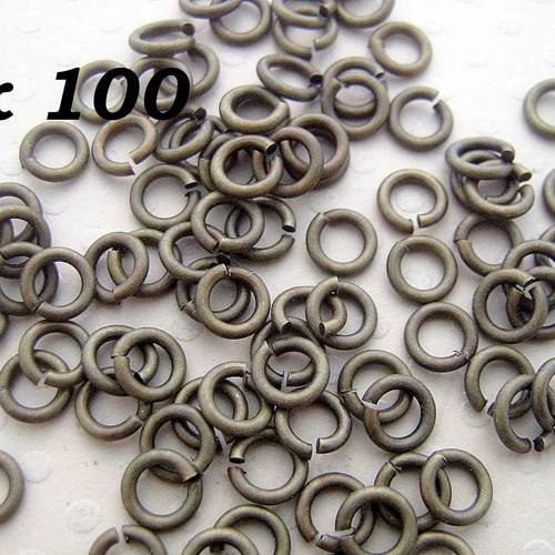 Lot de 100 anneaux ouverts bronze 5x1 mm - l0637 