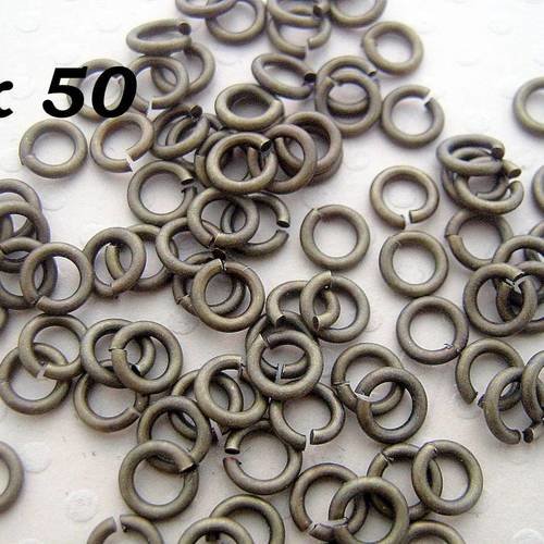 Lot de 50 anneaux ouverts bronze 5x1 mm - ab51-0637 