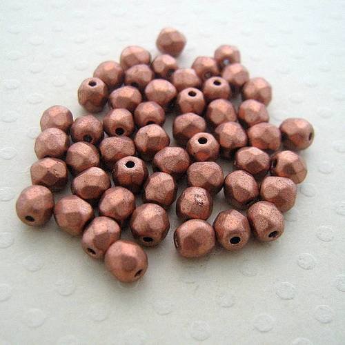 Lot de 50 facettes 4 mm lt. copper metallic - f4-0566 