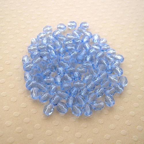 Lot de 50 perles à facettes light saphir 4 mm - f4-0197