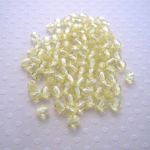 Lot de 50 perles à facettes joncquil 4 mm - f4-0430