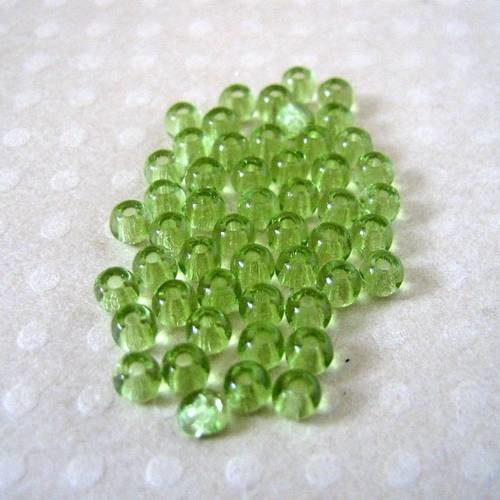 Lot de 50 perles rondes light olivine 3mm - r3-0267