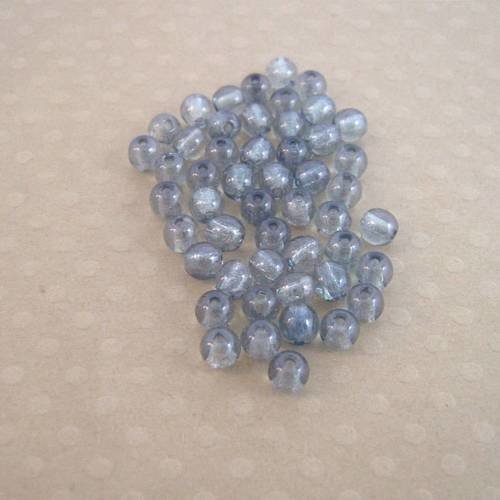 Lot de 50 perles rondes 4 mm l. tr. blue - r4-0244