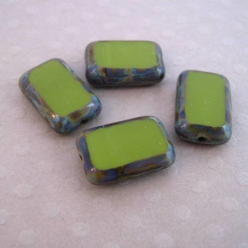 Lot de 4 rectangles 8x12 mm avocado picasso - cbr812-0245