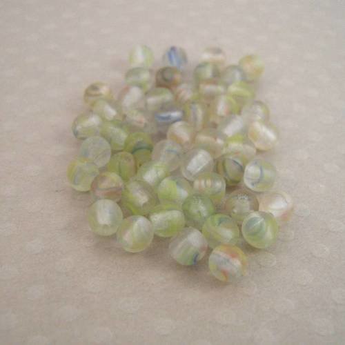 Lot de 50 perles rondes 4 mm m. hurricane grass valley - r4-0236