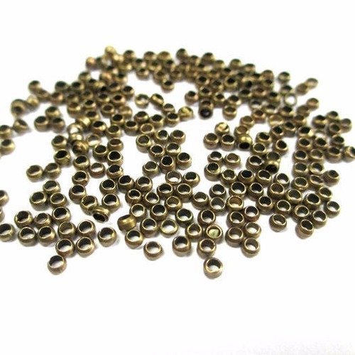 500 perles à écraser métal couleur bronze 2mm 